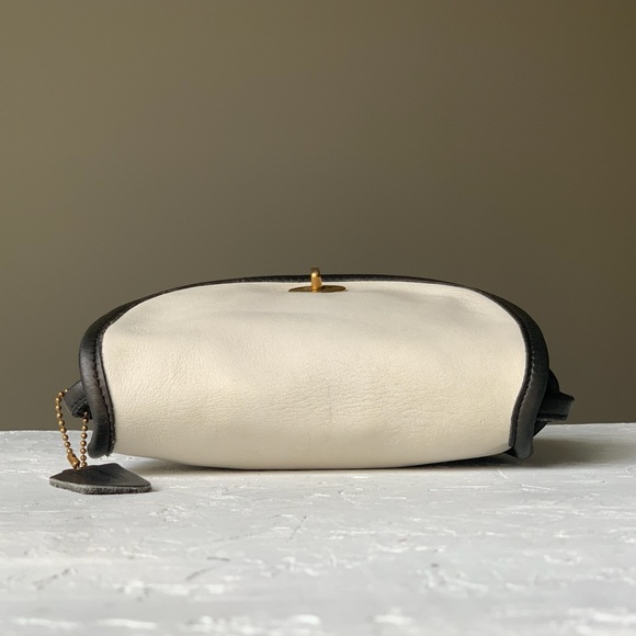 Parchment/Navy Nautical Mini Bag (6825) | Vintage Coach Crossbody Shoulder Purse - Picture 5 of 15